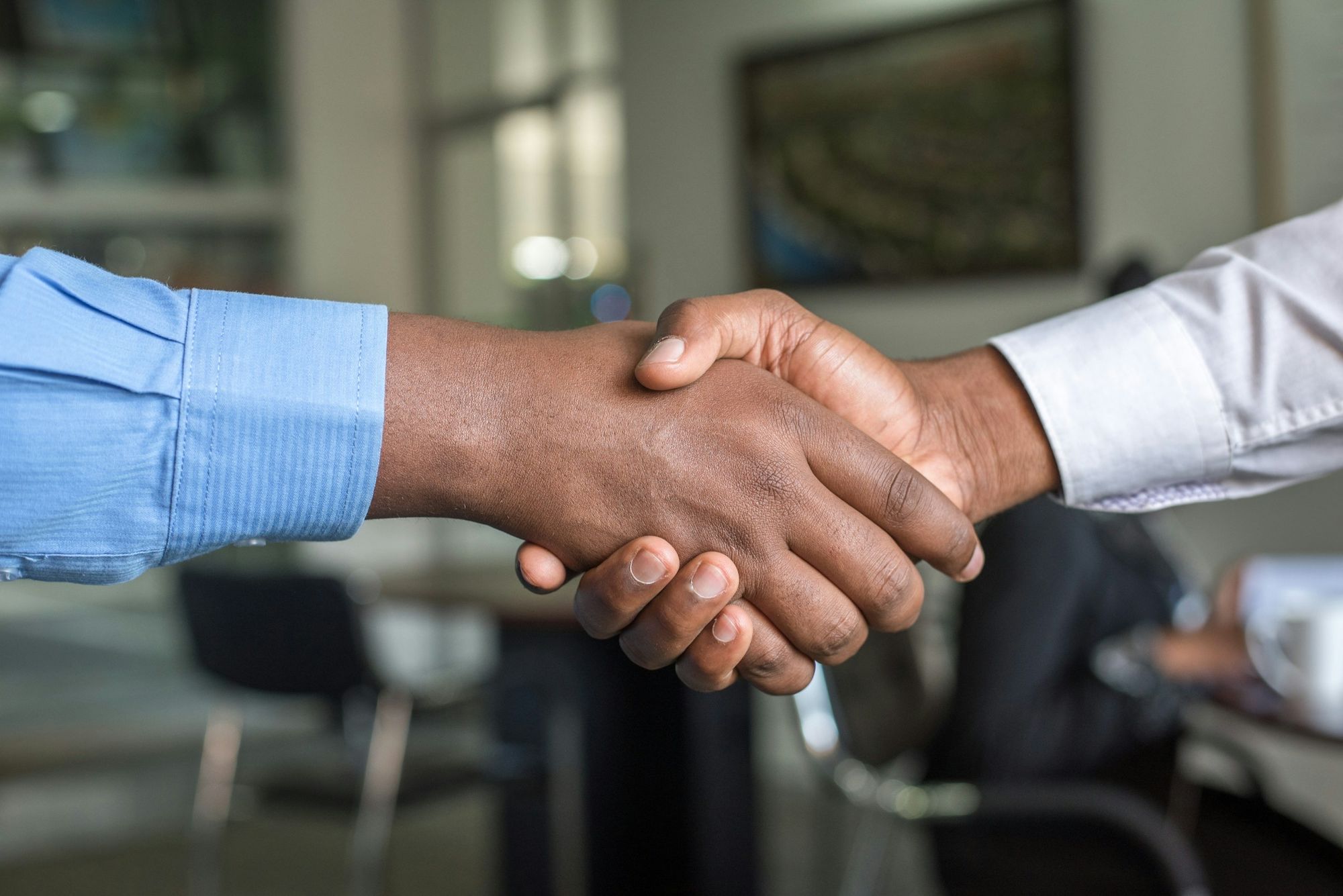 A handshake sealing a partnership