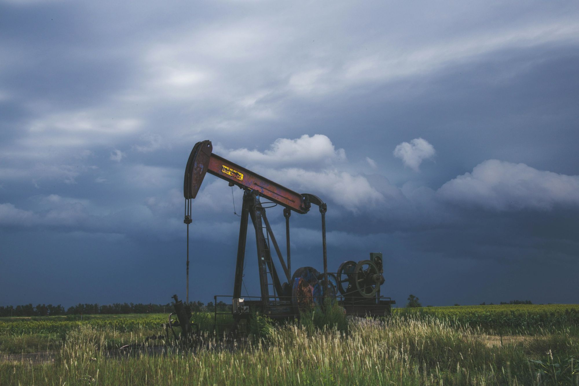 A pumpjack on dry hills